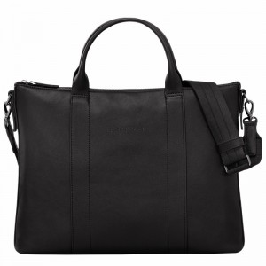 Longchamp 3D Aktentas Dames Zwart Belgium | 10237HCV001