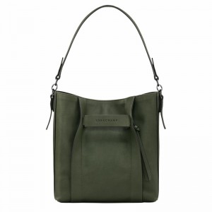 Longchamp 3D M Hobo Tas Dames Khaki Belgium | 10225HCV292