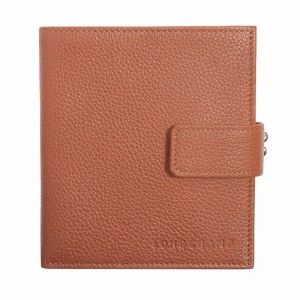 Longchamp Le FOULONNÉ Compact Portefeuille Dames Caramel Belgium | L4961021121