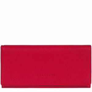 Longchamp Le FOULONNÉ Continental Portefeuille Dames Rood Belgium | L3044021C39