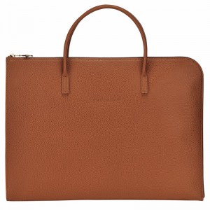 Longchamp Le FOULONNÉ S Aktentas Dames Caramel Belgium | L2115021121