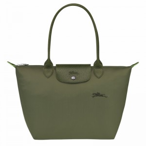 Longchamp Le Pliage Green M Tote Tassen Dames Groen Belgium | L2605919479