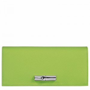 Longchamp Le Roseau Flap Portefeuille Dames Groen Belgium | L3044HFP355