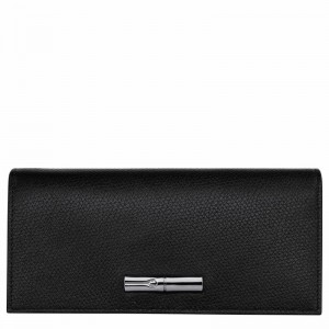 Longchamp Le Roseau Flap Portefeuille Dames Zwart Belgium | L3044HFP001