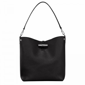 Longchamp Le Roseau M Schoudertas Dames Zwart Belgium | 10281HFP001