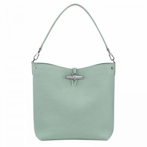 Longchamp Le Roseau M Schoudertas Dames Celadon Belgium | 10281HFP282