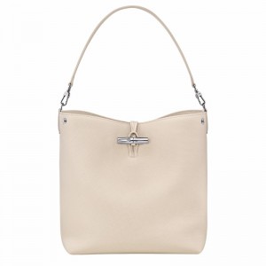 Longchamp Le Roseau M Schoudertas Dames Wit Belgium | 10281HFP555