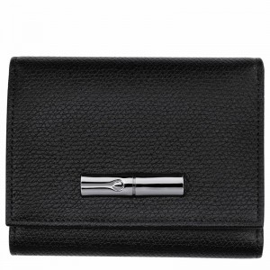 Longchamp Le Roseau Portefeuille Dames Zwart Belgium | 30021HFP001