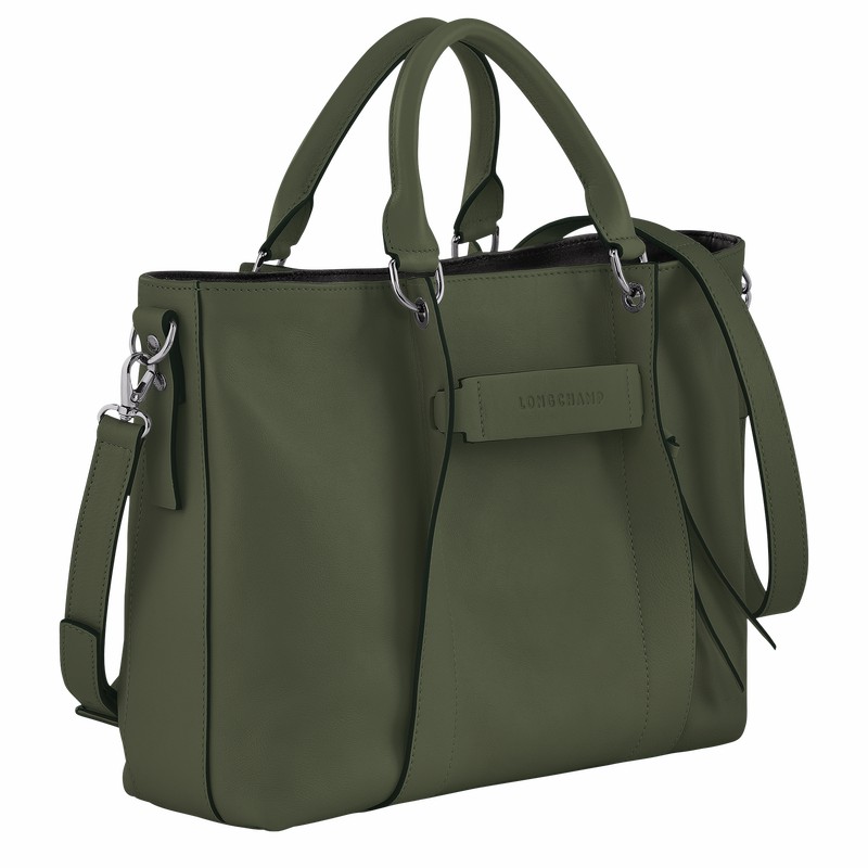 Longchamp 3D L Handtas Dames Khaki Belgium | 10198HCV292