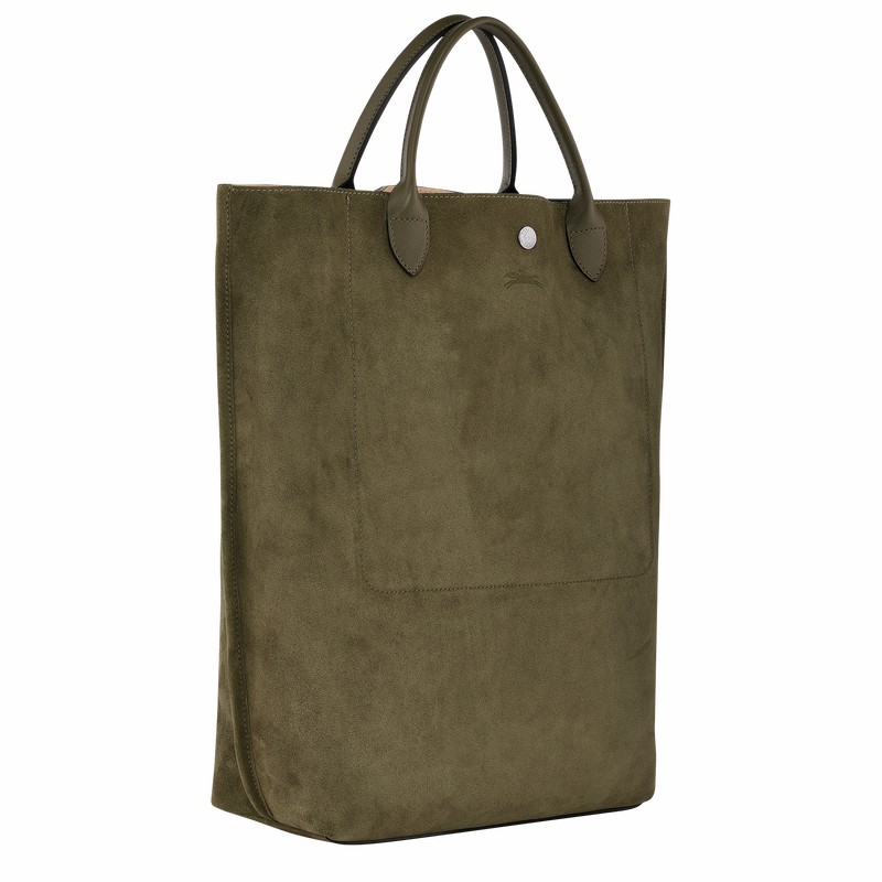 Longchamp Cabas Longchamp M Tote Tassen Dames Khaki Belgium | 10277HFO292