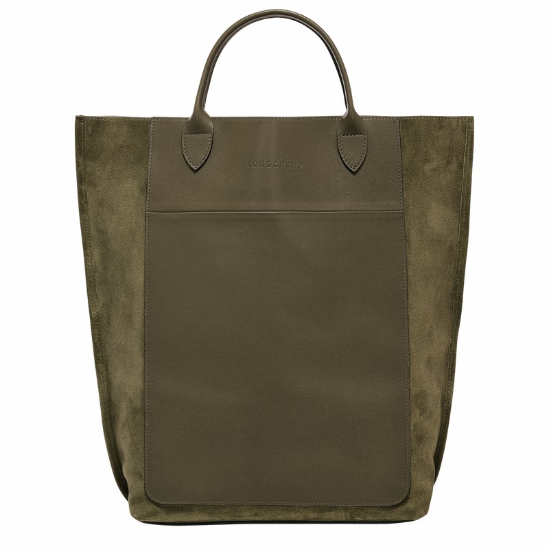 Longchamp Cabas Longchamp M Tote Tassen Dames Khaki Belgium | 10277HFO292