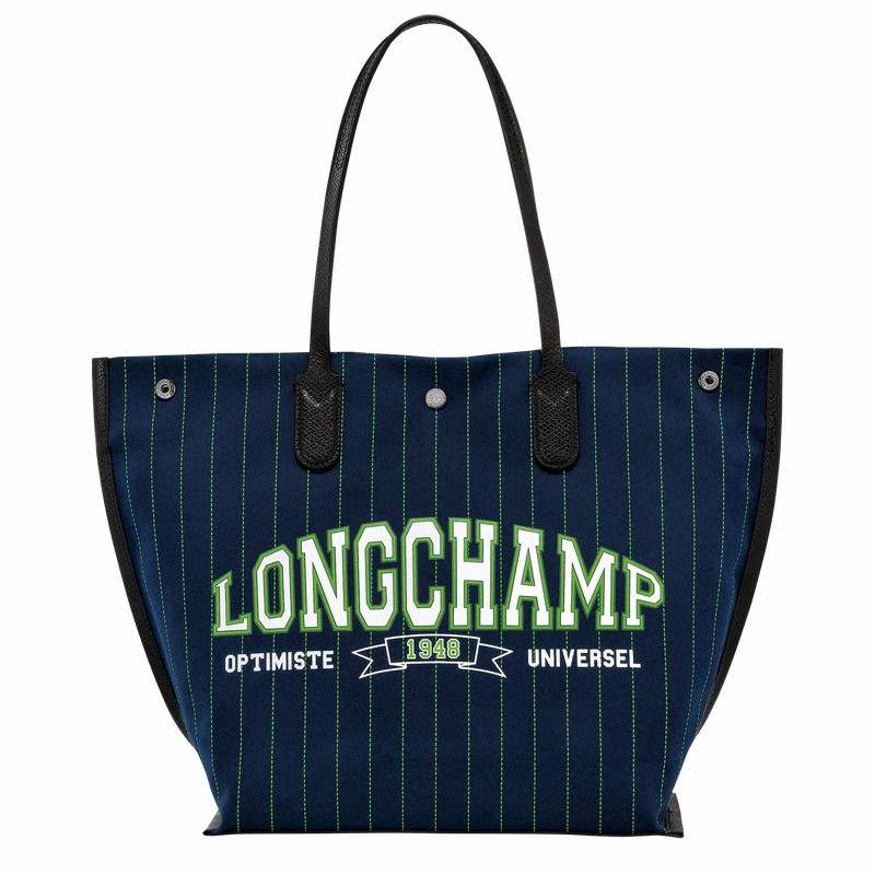 Longchamp Essential Tote Tassen Dames Donkerblauw Belgium | 10090HFD006