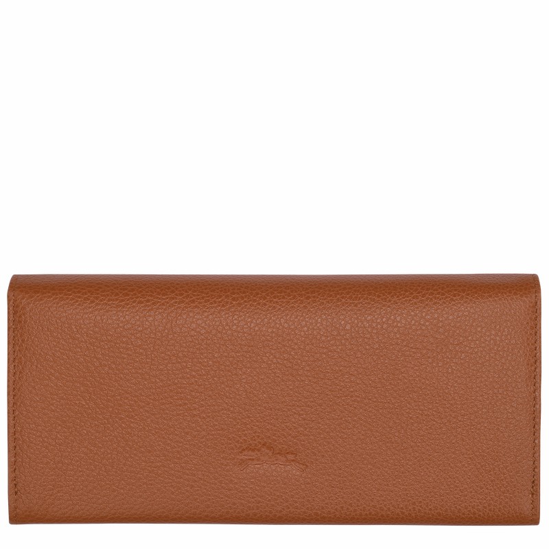 Longchamp Le FOULONNÉ Continental Portefeuille Dames Caramel Belgium | L3044021121