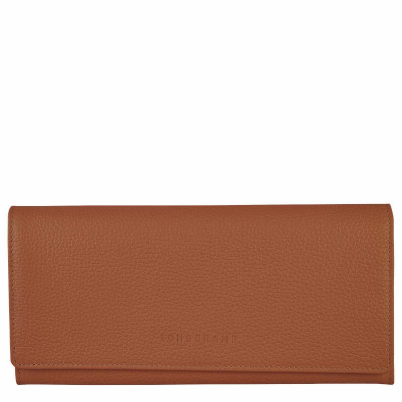 Longchamp Le FOULONNÉ Continental Portefeuille Dames Caramel Belgium | L3044021121