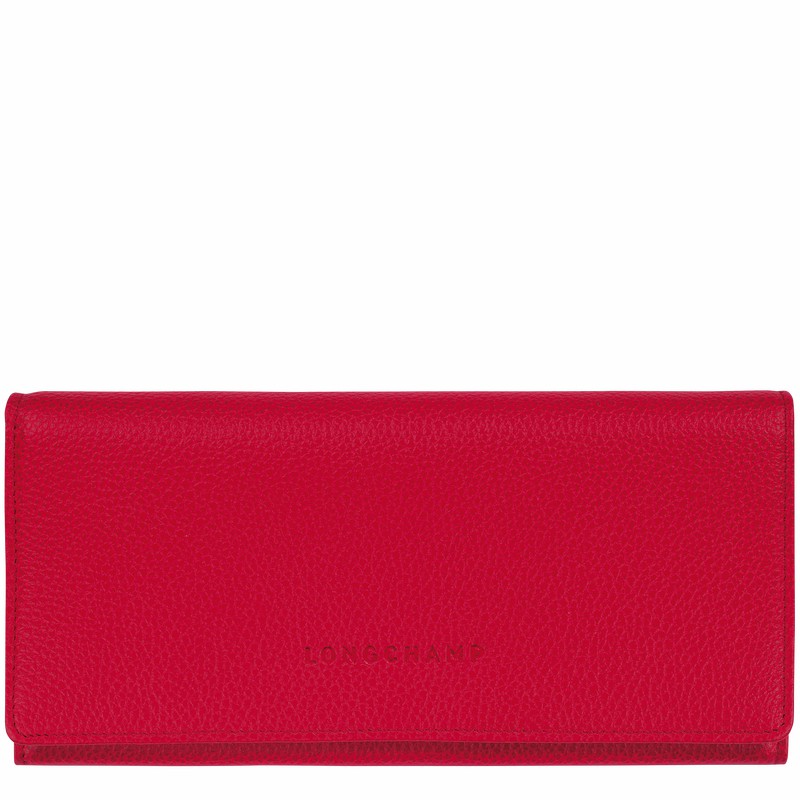 Longchamp Le FOULONNÉ Continental Portefeuille Dames Rood Belgium | L3044021C39