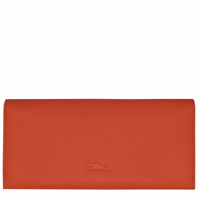 Longchamp Le FOULONNÉ Continental Portefeuille Dames Oranje Belgium | L3044021685