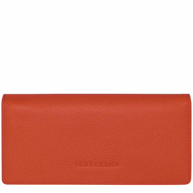 Longchamp Le FOULONNÉ Continental Portefeuille Dames Oranje Belgium | L3044021685