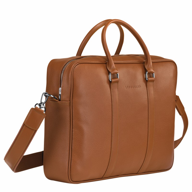 Longchamp Le FOULONNÉ M Aktentas Dames Caramel Belgium | L2123021F72