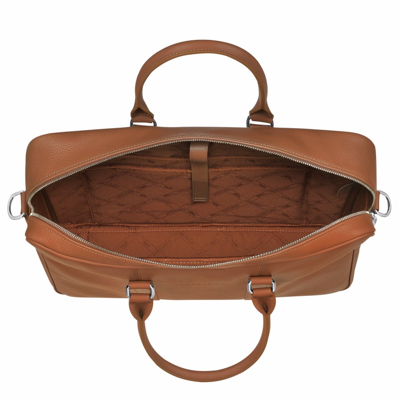 Longchamp Le FOULONNÉ M Aktentas Dames Caramel Belgium | L2123021F72