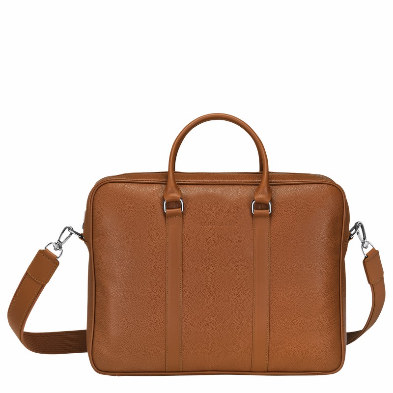 Longchamp Le FOULONNÉ M Aktentas Dames Caramel Belgium | L2123021F72