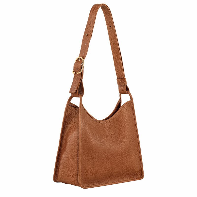 Longchamp Le FOULONNÉ M Hobo Tas Dames Caramel Belgium | 10155021121