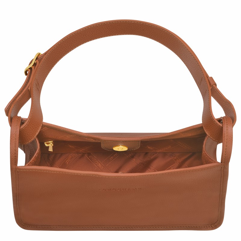 Longchamp Le FOULONNÉ M Hobo Tas Dames Caramel Belgium | 10155021121