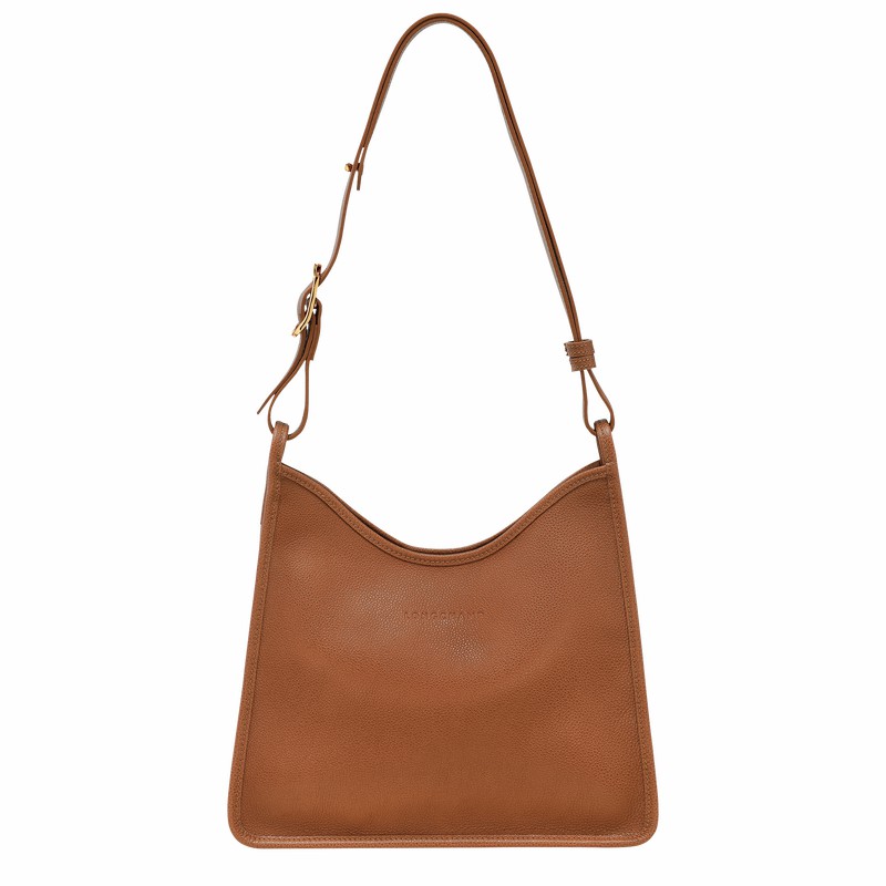 Longchamp Le FOULONNÉ M Hobo Tas Dames Caramel Belgium | 10155021121