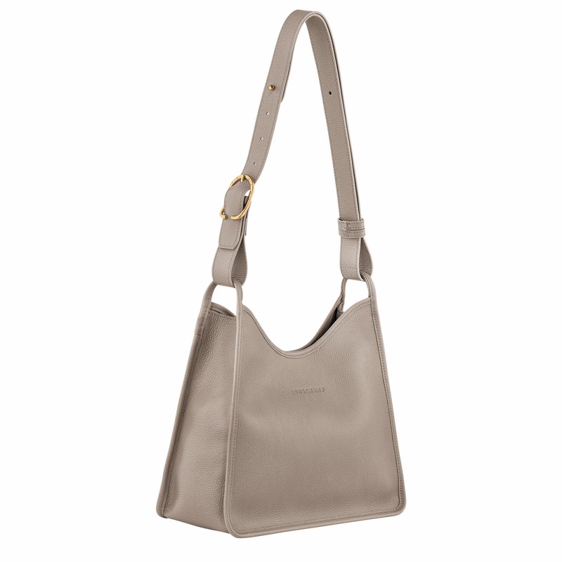 Longchamp Le FOULONNÉ M Hobo Tas Dames Grijs Belgium | 10155021P55