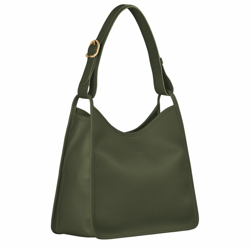 Longchamp Le FOULONNÉ M Hobo Tas Dames Khaki Belgium | 10155021892