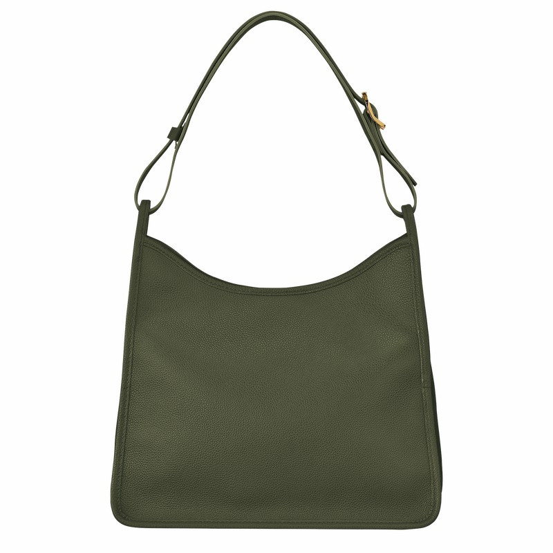 Longchamp Le FOULONNÉ M Hobo Tas Dames Khaki Belgium | 10155021892