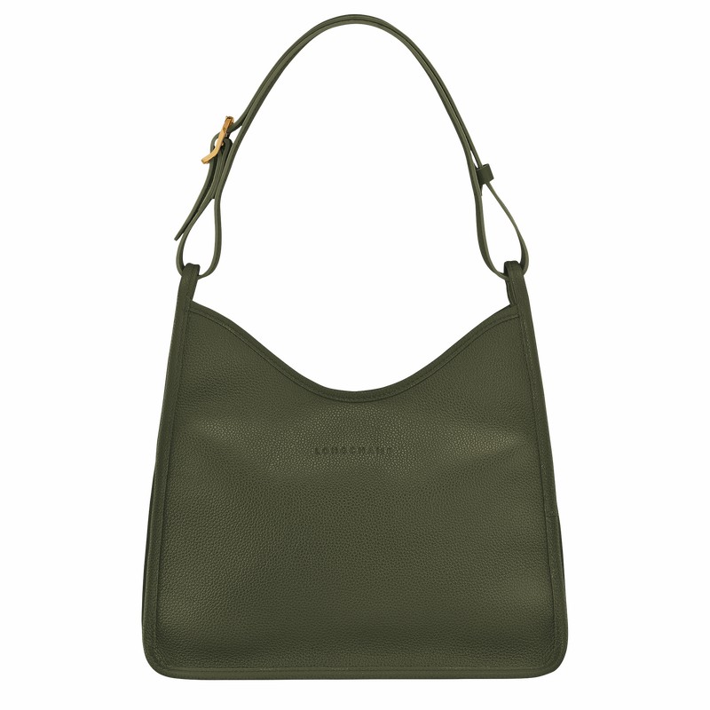 Longchamp Le FOULONNÉ M Hobo Tas Dames Khaki Belgium | 10155021892