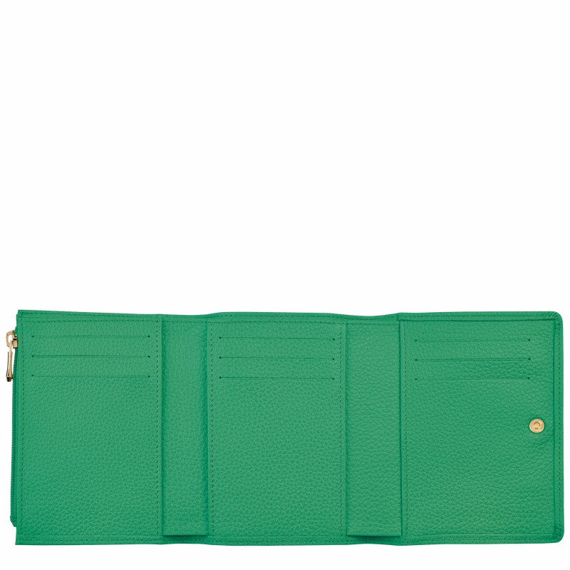 Longchamp Le FOULONNÉ Portefeuille Dames Groen Belgium | 30021021129