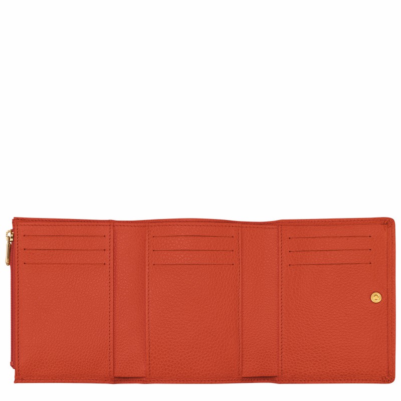 Longchamp Le FOULONNÉ Portefeuille Dames Oranje Belgium | 30021021685