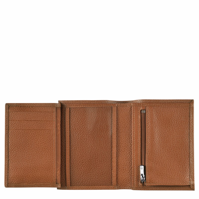 Longchamp Le FOULONNÉ Portefeuille Dames Caramel Belgium | L3528021F72