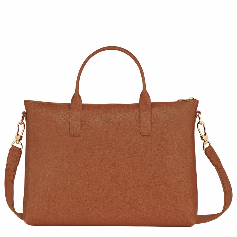 Longchamp Le FOULONNÉ S Aktentas Dames Caramel Belgium | 20032021121