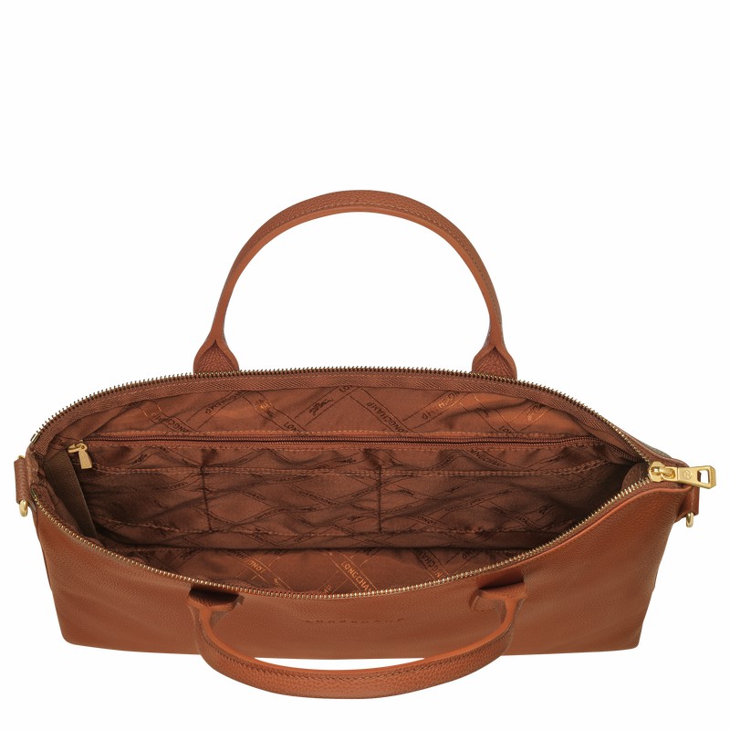 Longchamp Le FOULONNÉ S Aktentas Dames Caramel Belgium | 20032021121