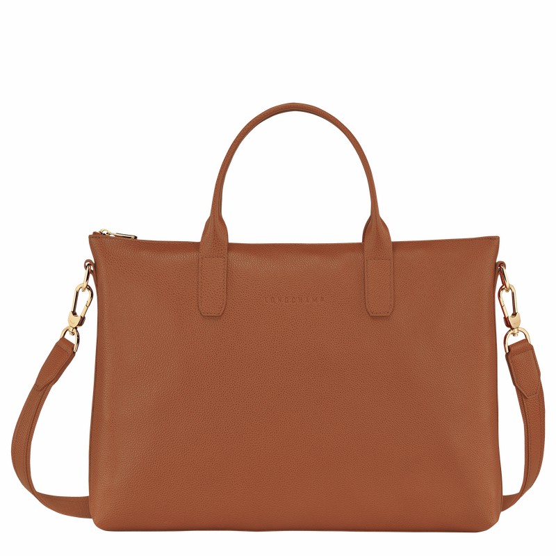 Longchamp Le FOULONNÉ S Aktentas Dames Caramel Belgium | 20032021121