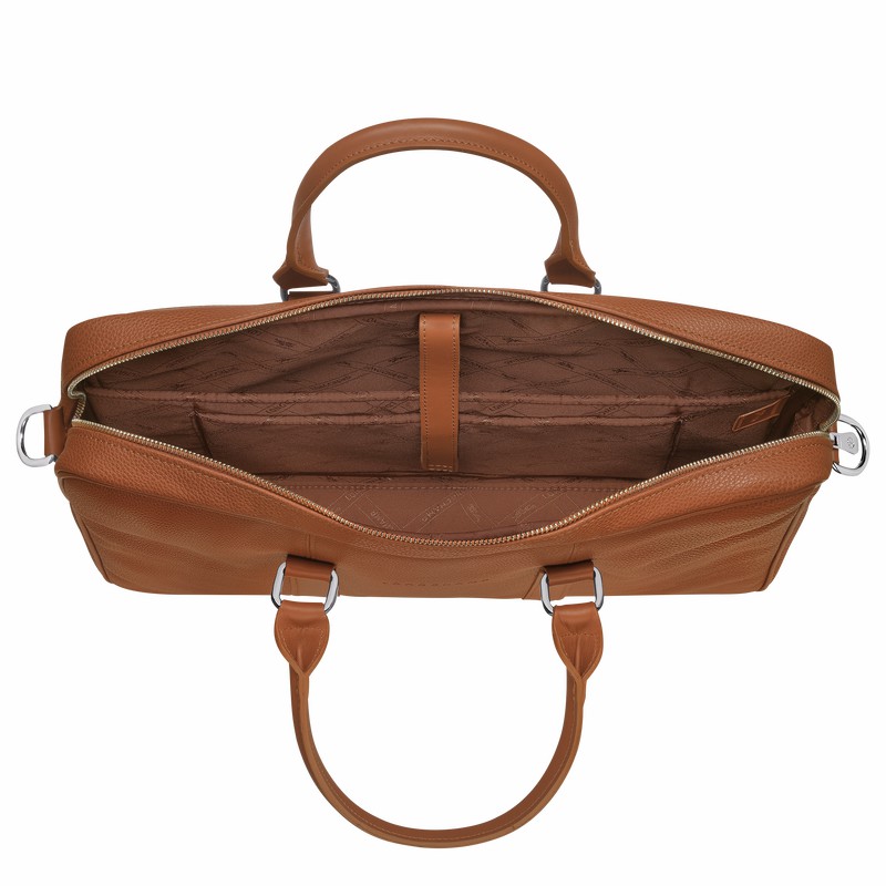 Longchamp Le FOULONNÉ S Aktentas Dames Caramel Belgium | L2122021F72