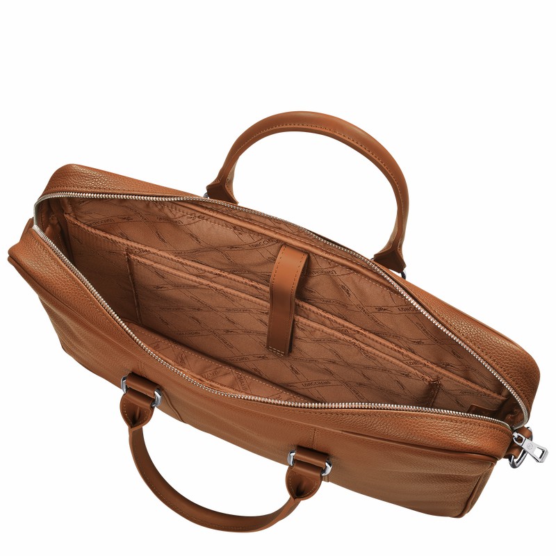 Longchamp Le FOULONNÉ S Aktentas Dames Caramel Belgium | L2122021F72