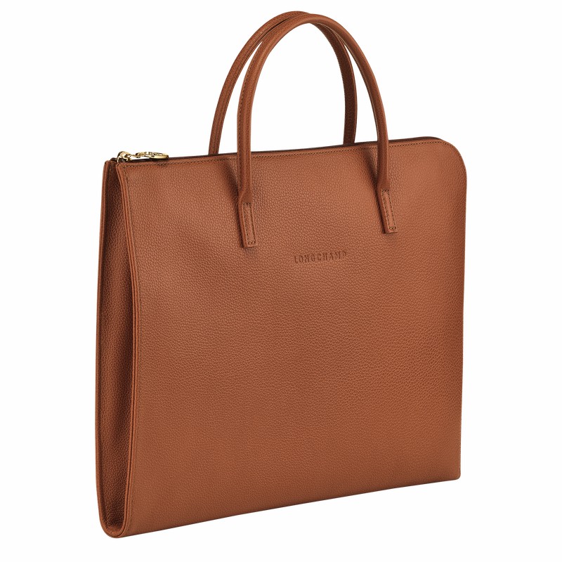 Longchamp Le FOULONNÉ S Aktentas Dames Caramel Belgium | L2115021121