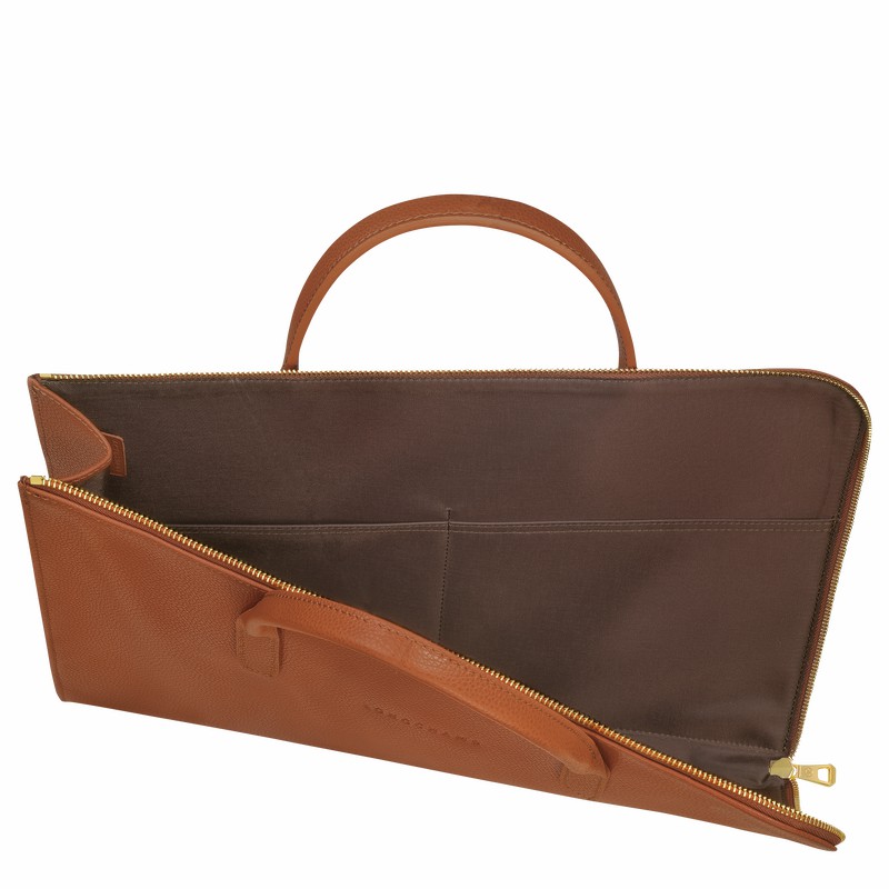 Longchamp Le FOULONNÉ S Aktentas Dames Caramel Belgium | L2115021121