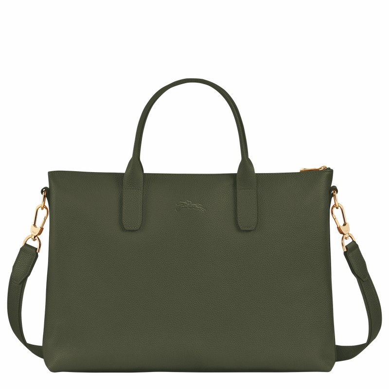 Longchamp Le FOULONNÉ S Aktentas Dames Khaki Belgium | 20032021892