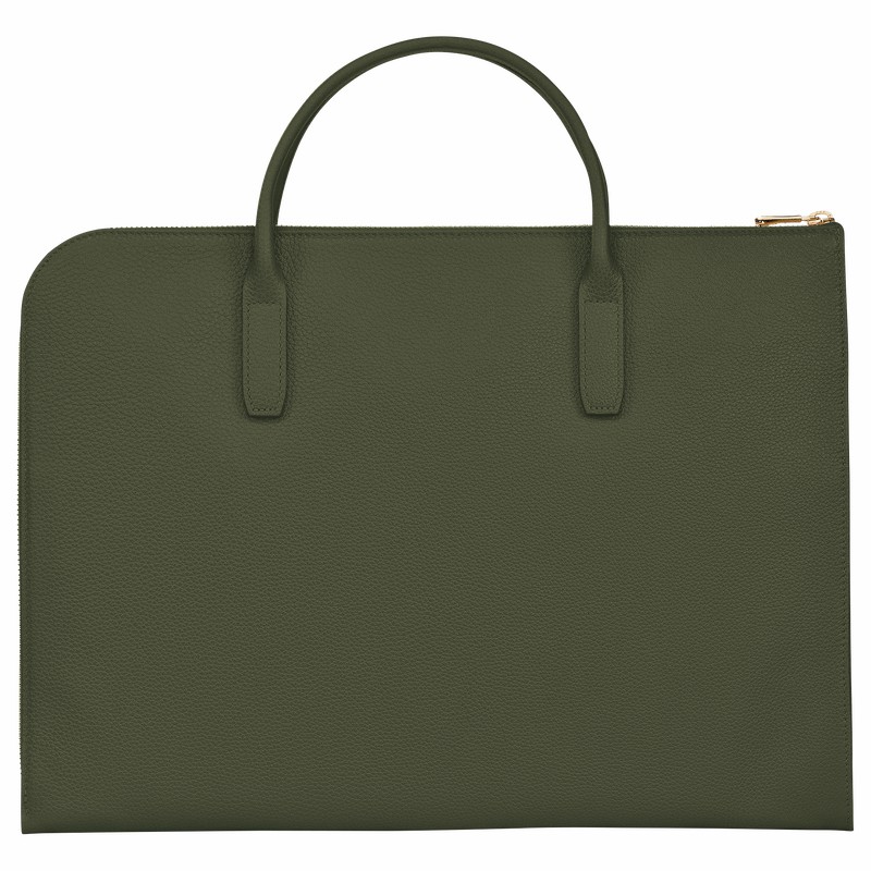 Longchamp Le FOULONNÉ S Aktentas Heren Khaki Belgium | L2115021892-