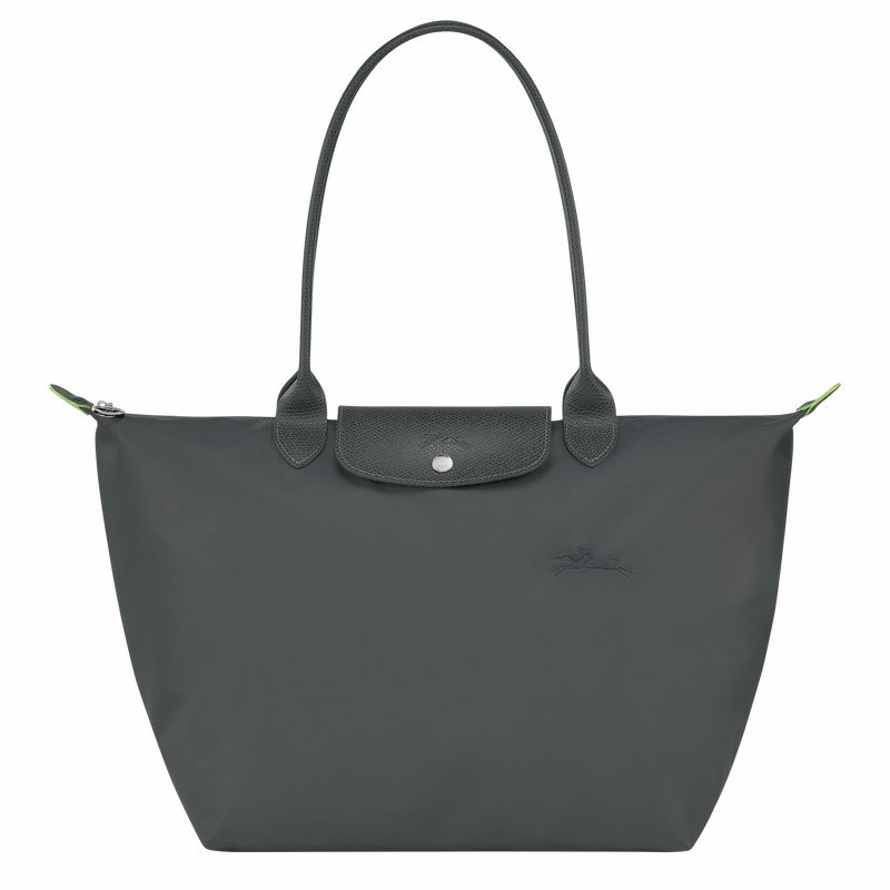 Longchamp Le Pliage Green L Tote Tassen Dames Diepgrijs Belgium | L1899919P66