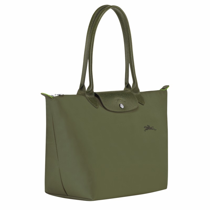 Longchamp Le Pliage Green L Tote Tassen Dames Groen Belgium | L1899919479