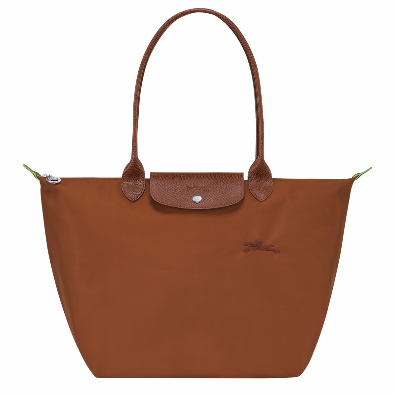 Longchamp Le Pliage Green L Tote Tassen Dames Bruin Belgium | L1899919504