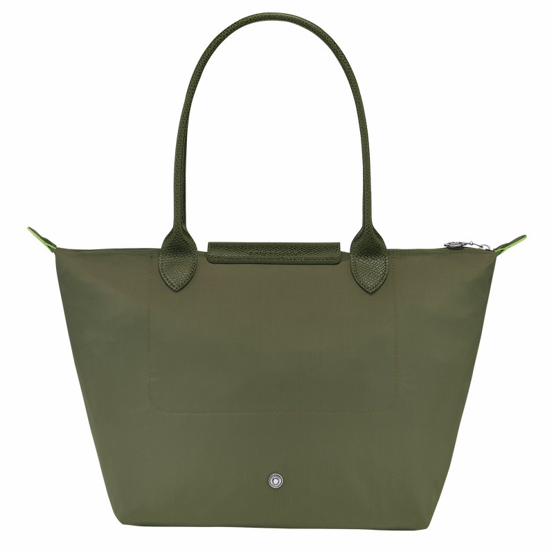 Longchamp Le Pliage Green M Tote Tassen Dames Groen Belgium | L2605919479