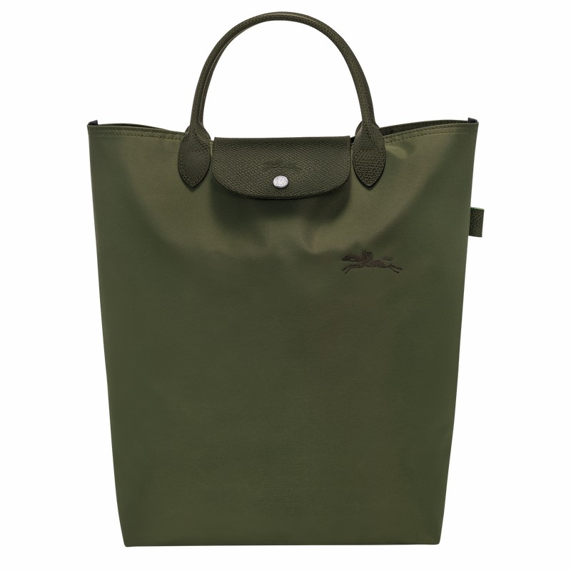 Longchamp Le Pliage Green M Tote Tassen Dames Groen Belgium | 10168919479