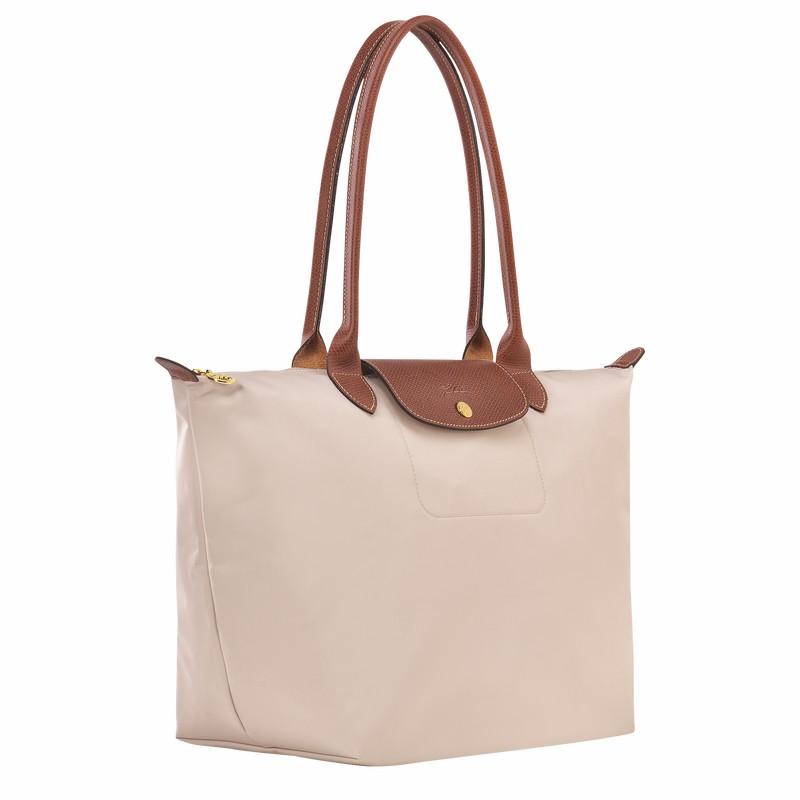 Longchamp Le Pliage Original L Tote Tassen Dames Wit Belgium | L1899089P71