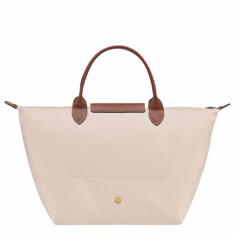 Longchamp Le Pliage Original M Handtas Dames Wit Belgium | L1623089P71